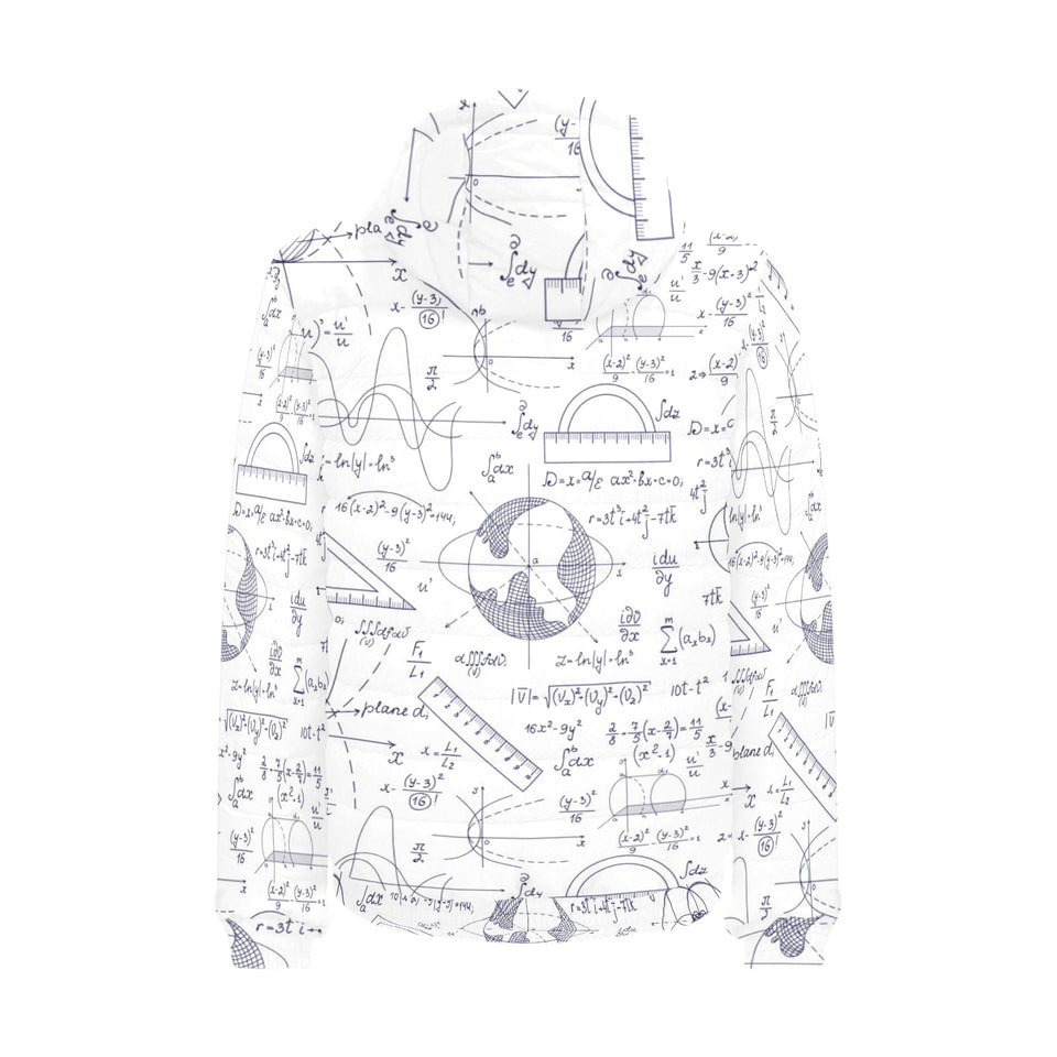 Math Pattern Print Design 03 Men's Padded Hooded Jacket