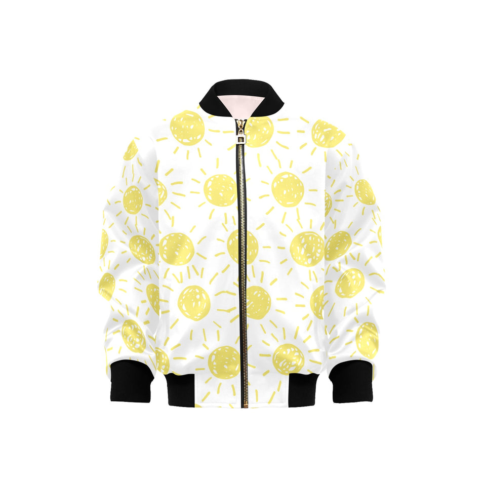 hand drawn sun pattern Kids' Boys' Girls' Bomber Jacket