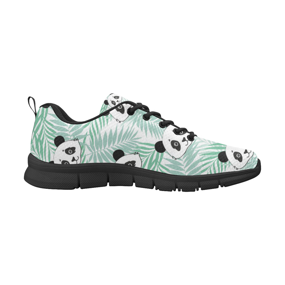 Panda pattern tropical leaves background Men's Sneaker Shoes