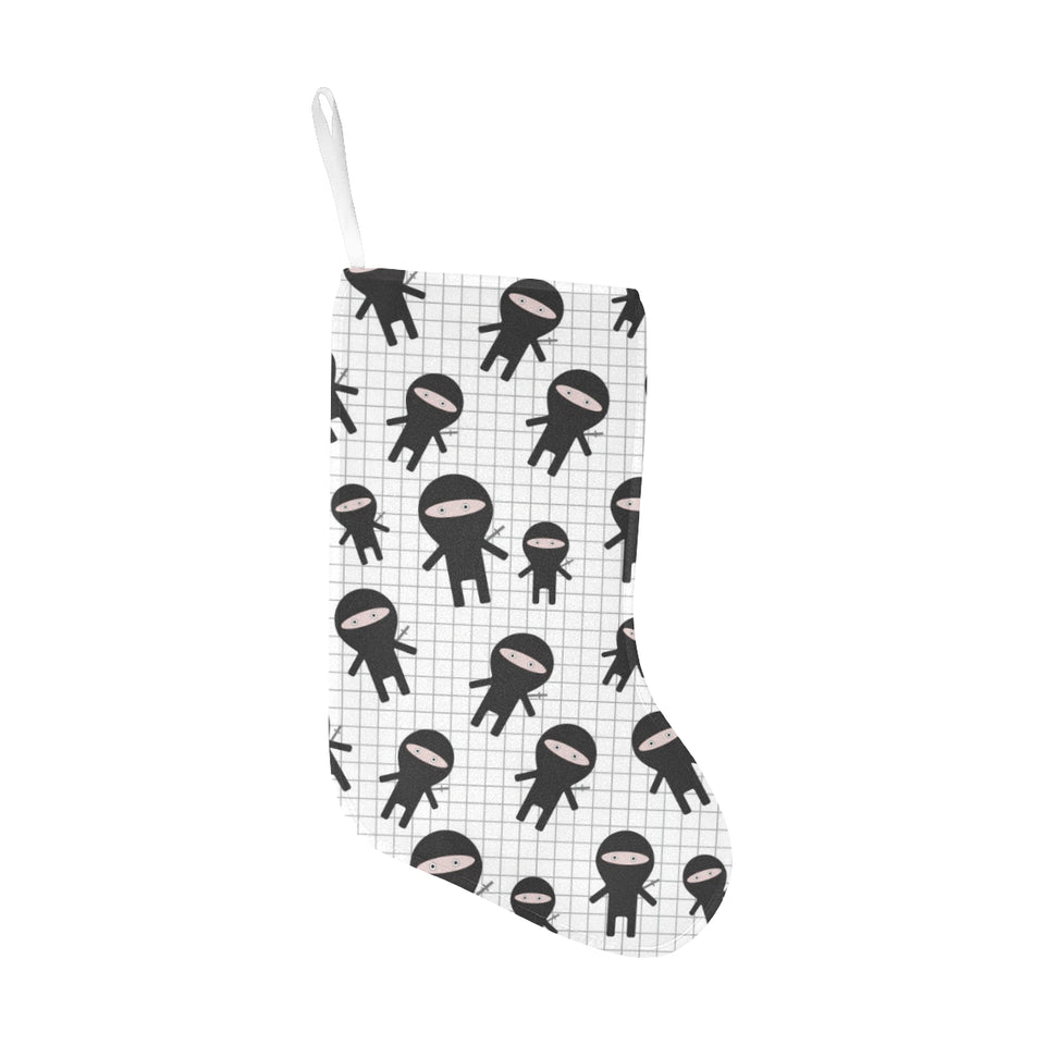 Ninja pattern plaid background Christmas Stocking