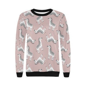 Cute zebra pattern Women's Crew Neck Sweatshirt