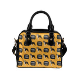Boston terrier design pattern Shoulder Handbag