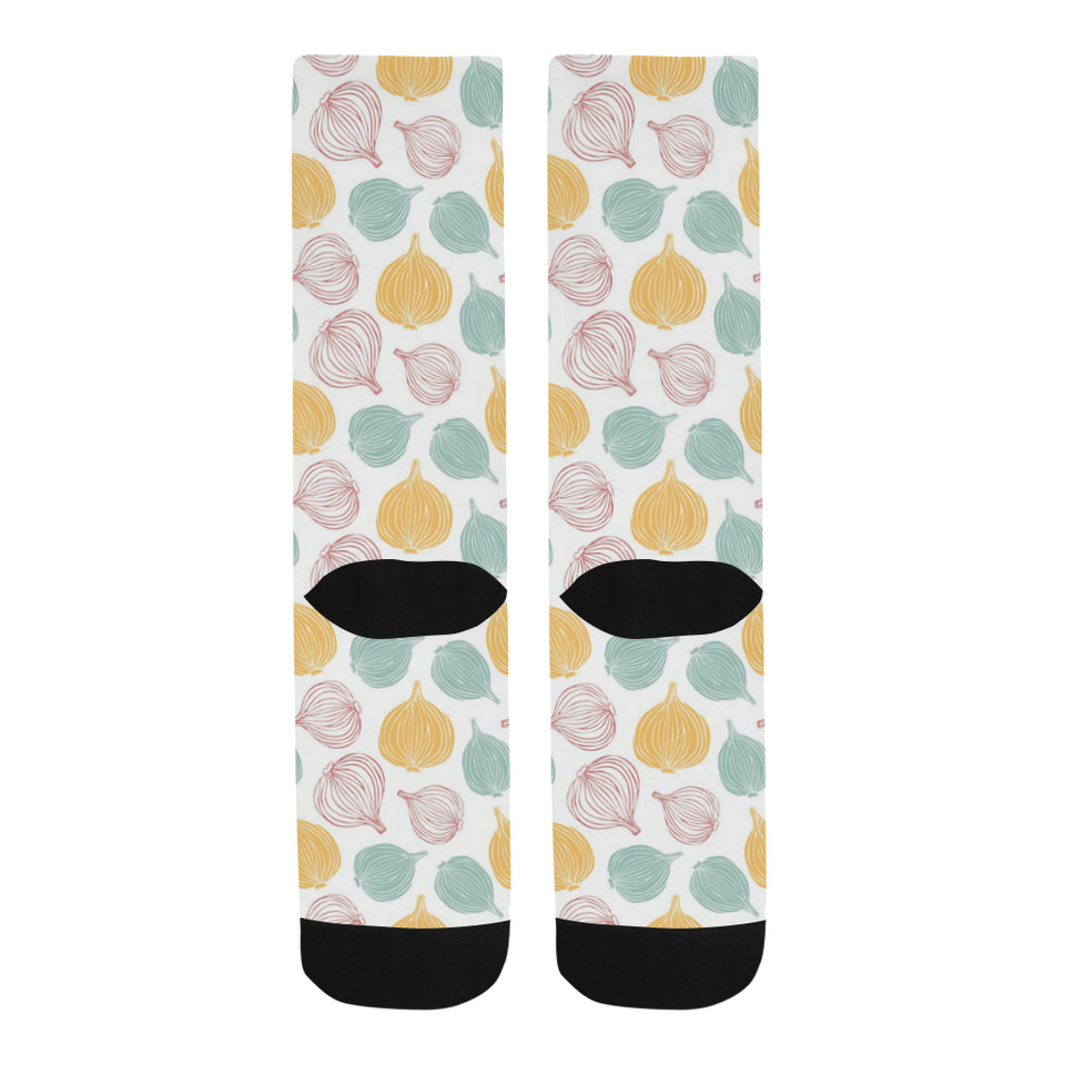 colorful onions white background Crew Socks