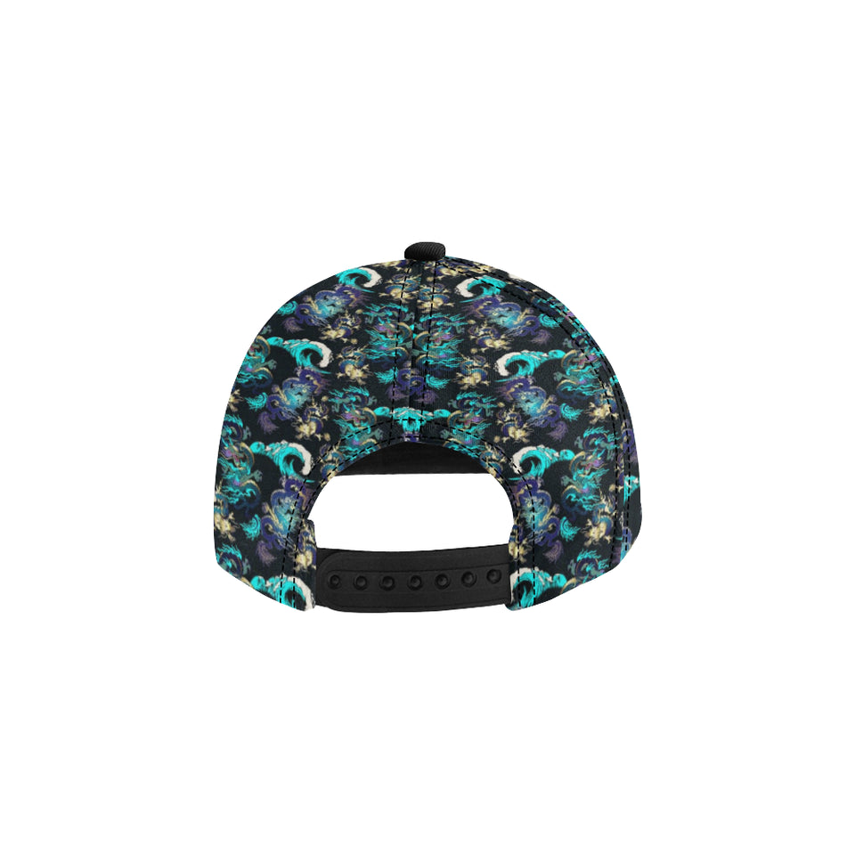 Dragon sea wave pattern All Over Print Snapback Cap