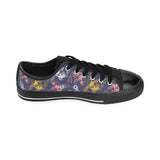 Koi Fish Carp Fish pattern Men's Low Top Canvas Shoes Black