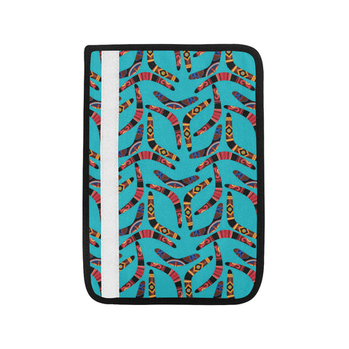 Boomerang Australian aboriginal ornament blue back Car Seat Belt Cover