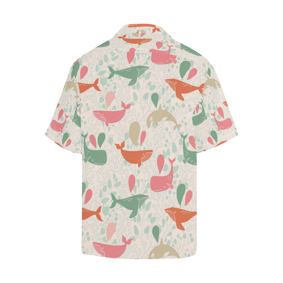 Cute whale pattern Men's All Over Print Hawaiian Shirt
