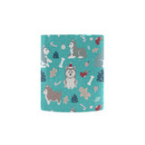 Christmas cute siberian husky puppie pattern Morphing Mug Heat Changing Mug