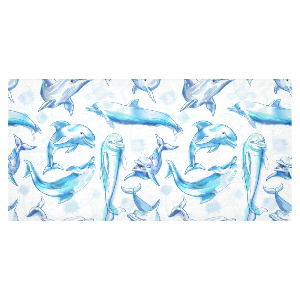 Watercolor dolphin pattern Tablecloth