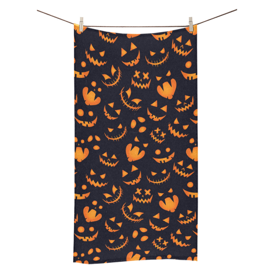 Halloween pattern Pumpkin background Bath Towel