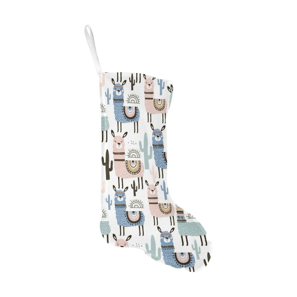 lama Alpaca cactus hand drawn pattern Christmas Stocking