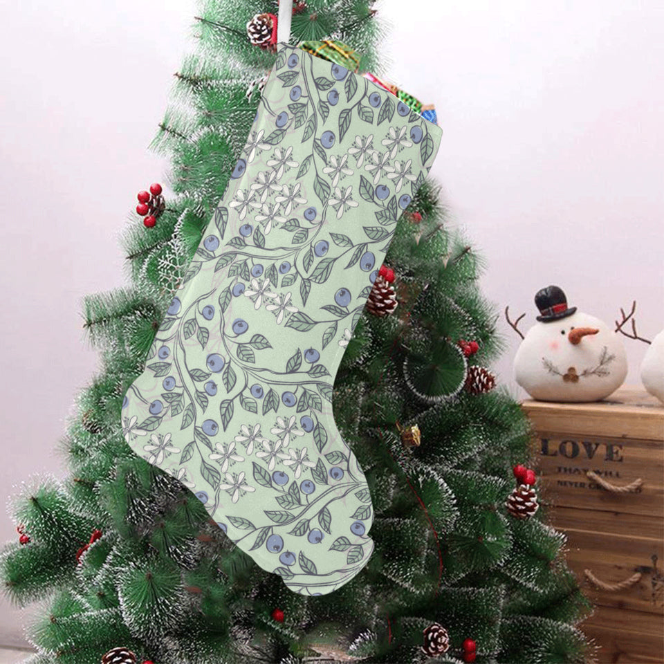 hand drawn blueberry pattern Christmas Stocking