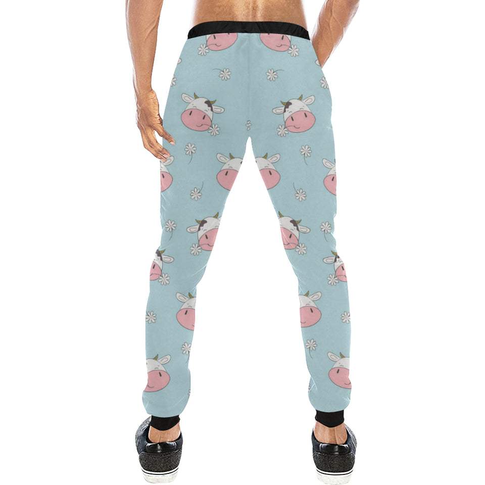Cute cow flower pattern Unisex Casual Sweatpants