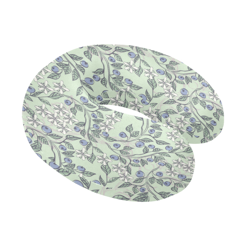 hand drawn blueberry pattern U-Shaped Travel Neck Pillow