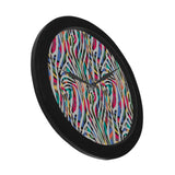 Colorful zebra skin pattern Elegant Black Wall Clock