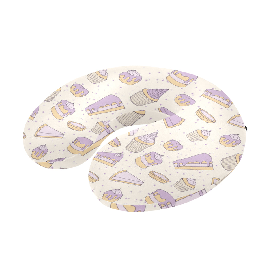 Cakes pies tarts muffins and eclairs purple bluebe U-Shaped Travel Neck Pillow