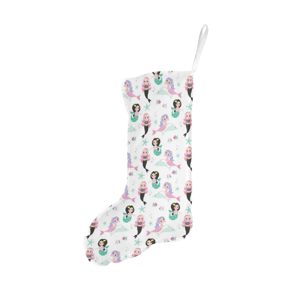cute mermaid dolphin fish starfish pattern Christmas Stocking