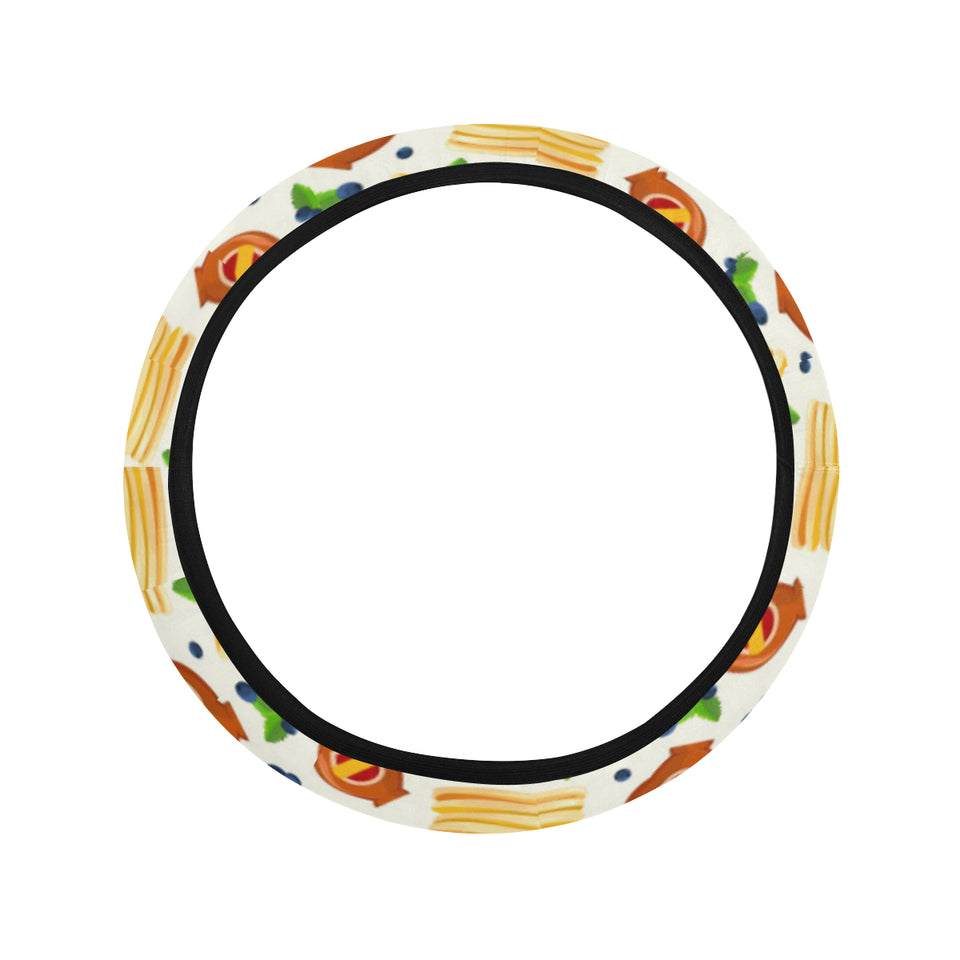 Pancake Pattern Print Design 02 Car Steering Wheel Cover