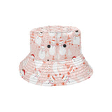 Cute snowman christmas tree snowpink background Unisex Bucket Hat
