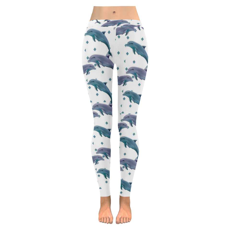 Dolphins pattern dotted background Women's Legging Fulfilled In US