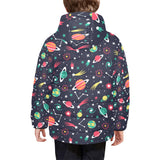 colorful space pattern planet star Kids' Boys' Girls' Padded Hooded Jacket