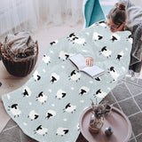 Sheep polka dot cloud pattern Blanket Robe with Sleeves