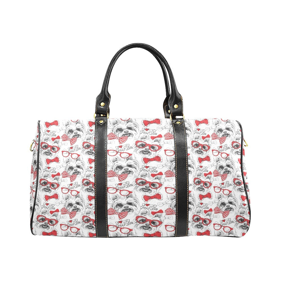 Yorkshire Terrier Pattern Print Design 04 Travel Bag