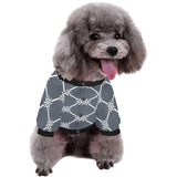 nautical steering wheel rope pattern All Over Print Pet Dog Round Neck Fuzzy Shirt