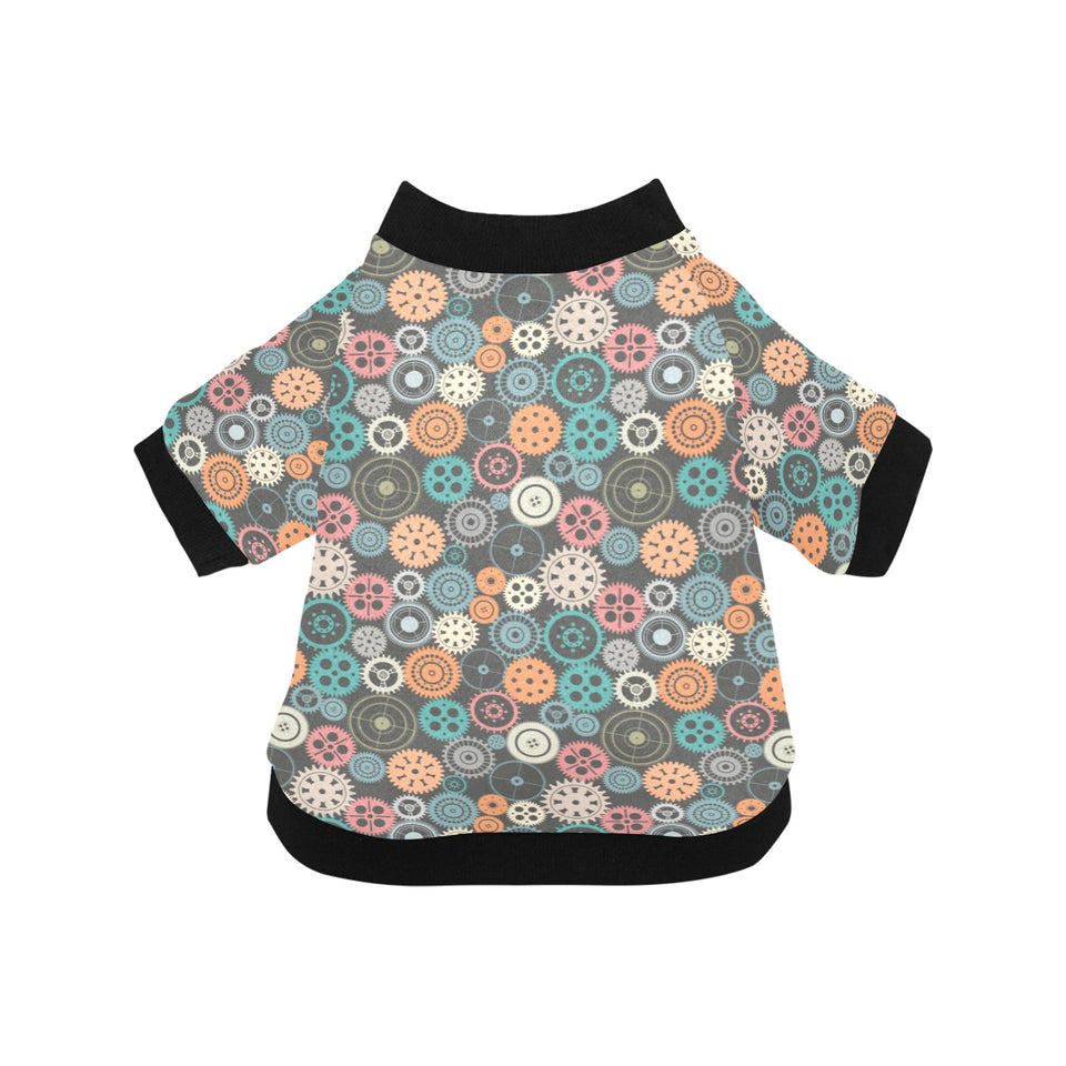 Gear Pattern Print Design 05 All Over Print Pet Dog Round Neck Fuzzy Shirt
