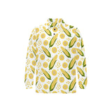 Corn Pattern Print Design 05 Men's Long Sleeve Polo Shirt