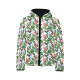 Hummingbird Pattern Print Design 05 Kids' Boys' Girls' Padded Hooded Jacket