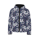 Bicycle Pattern Print Design 03 Kids' Boys' Girls' Padded Hooded Jacket