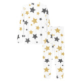 hand drawn gold black star pattern Women's All Over Print Pajama Set