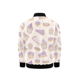 Cakes pies tarts muffins and eclairs purple bluebe Kids' Boys' Girls' Bomber Jacket