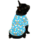 Rainbows Sky Clouds Pattern All Over Print Pet Dog Round Neck Fuzzy Shirt