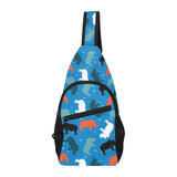 Colorful rhino pattern All Over Print Chest Bag