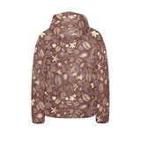 Coffee bean flower pattern Kids' Boys' Girls' Padded Hooded Jacket