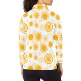 Sun design pattern Women's Long Sleeve Polo Shirt