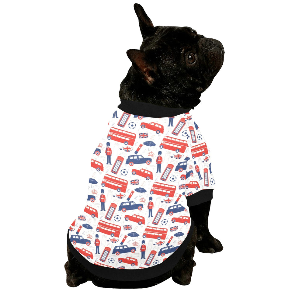British Pattern Print Design 03 All Over Print Pet Dog Round Neck Fuzzy Shirt