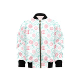 Clock time pattern blackground Kids' Boys' Girls' Bomber Jacket