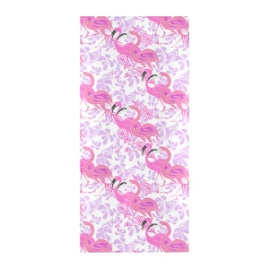 Pink flamingo flower pattern Beach Towel