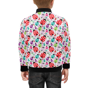 Ladybug Pattern Print Design 03 Kids' Boys' Girls' Bomber Jacket