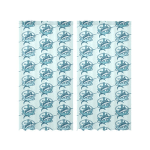 Swordfish Pattern Print Design 05 Gauze Curtain