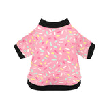 Pink donut glaze candy pattern All Over Print Pet Dog Round Neck Fuzzy Shirt