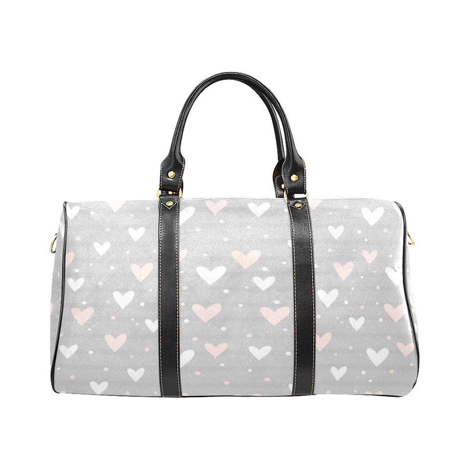 Heart pattern gray background Travel Bag
