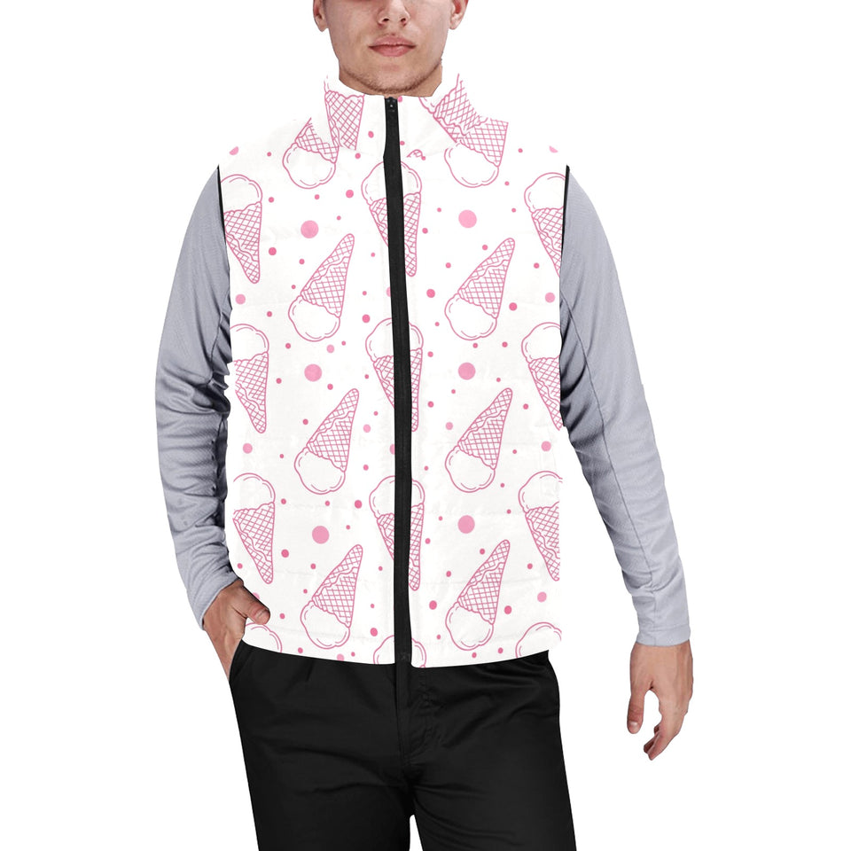 Hand drawn ice cream pattern Men's Padded Vest