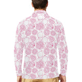 Sketch guava pattern Men's Long Sleeve Polo Shirt