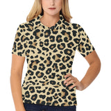 Leopard print design pattern Women's All Over Print Polo Shirt