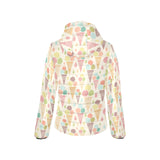 Ice cream cone pattern Women's Padded Hooded Jacket