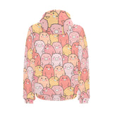 Pig Pattern Print Design 04 Men's Padded Hooded Jacket